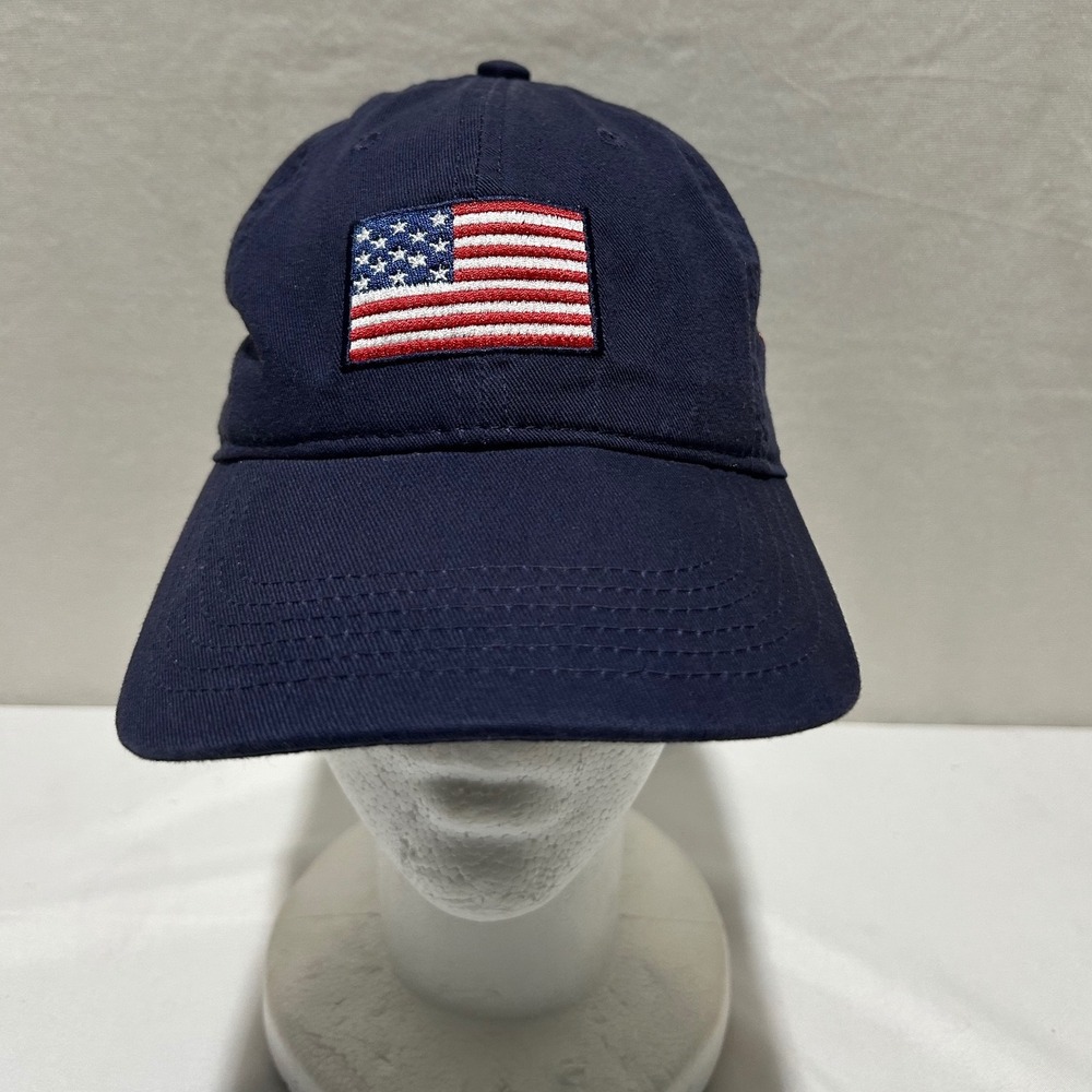 U.S. Polo Assn. Baseball Cap Men One Size Navy Blue American Flag Embroidered
